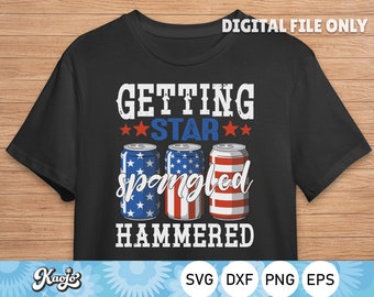 Getting Star Spangled Hammered Png, 4th of July Png for shirt, Independence Day Png, Stars and Stripes Png, Instant Download For Cricut