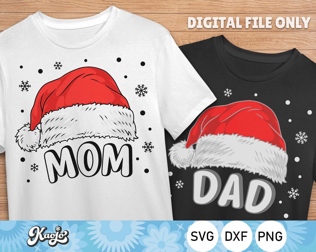 Santa Family Matching Svg Bundle, Christmas Dad, Mom, Matching Set Svg ...