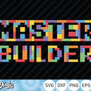 Master Builder Svg, Bricks Master Builder Svg, Building Blocks Svg, Toys Bricks Svg, Instant Download, Svg Files For Cricut, Silhouette