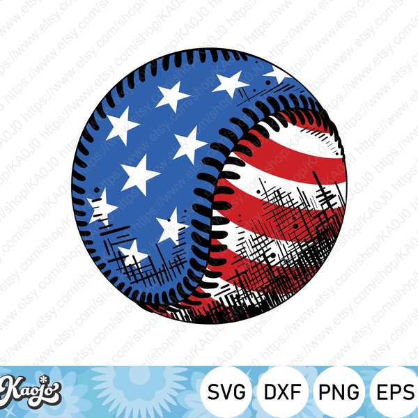 Baseball American Flag Svg, 4th of July Patriotic Svg, Distressed USA Baseball Flag Svg, Instant Download, Svg Files For Cricut, Silhouette