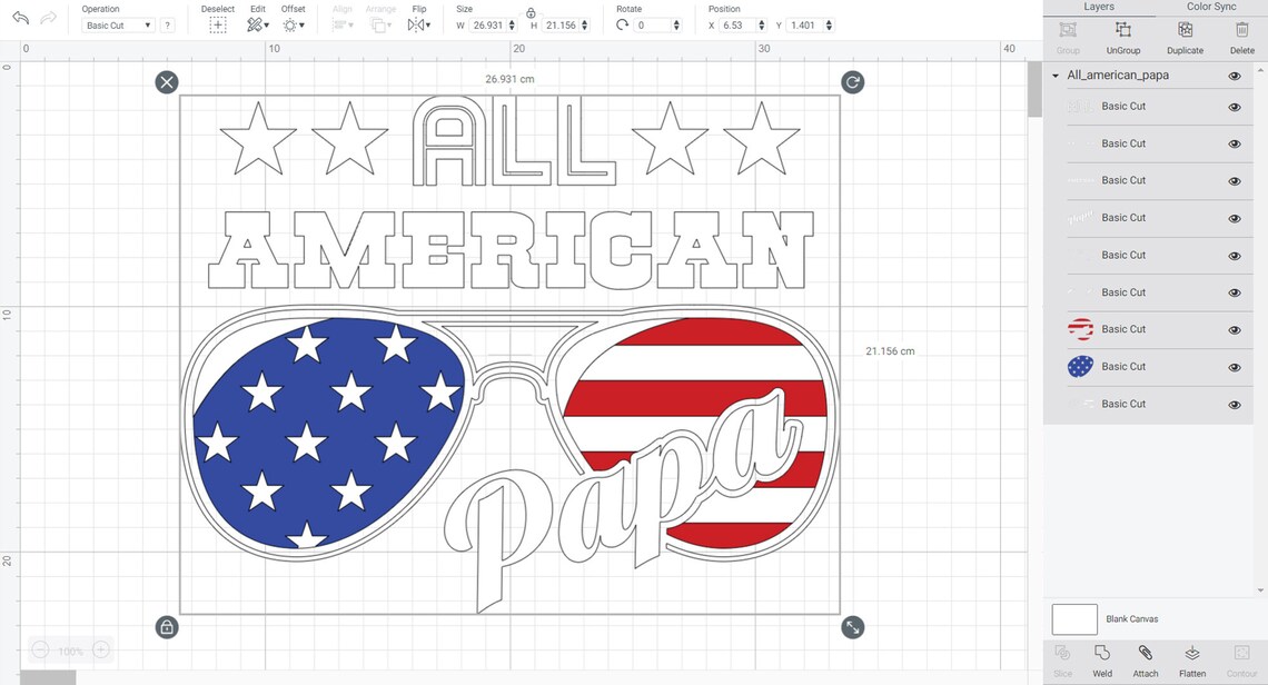 All American Papa SVG All American Dad SVG 4th of July SVG | Etsy