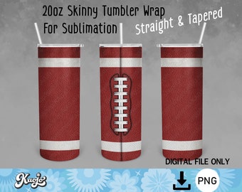 Football Sublimation Png, Full Wrap Football Png, Rugby Tumbler Png, PNG Instant Download, SEAMLESS 20 oz Skinny Tumbler Sublimation Design