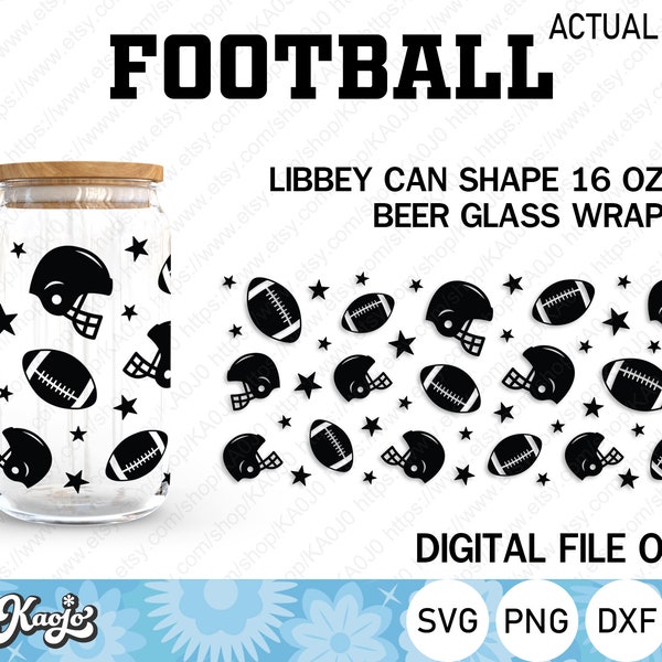 Football Glass Can Wrap Etsy