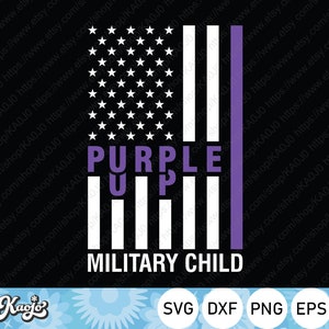 Military Child American Flag SVG, Purple Up Military Child SVG, Month Of The Military Child SVG, Instant Download, Svg Files For Cricut
