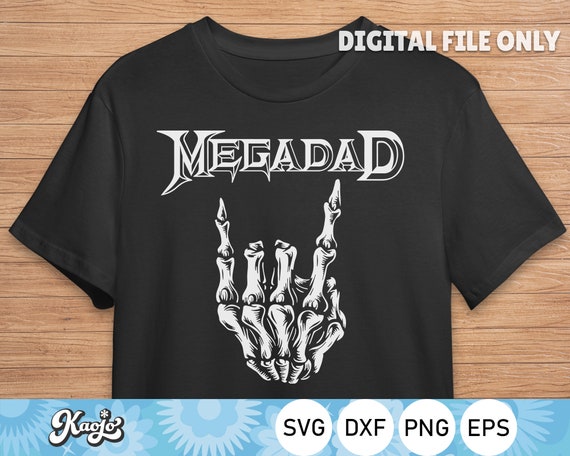 Megadad Svg, Best Dad Ever Svg, Cool Rock & Roll Father's Day Svg, Retro 90s Famous Rock Band Svg, Instant Download, Svg Files For Cricut