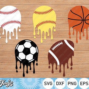 Dripping Sport Balls Bundle Svg, Baseball And Softball Drips Svg, Instant Download, svg, dxf, png, eps file, Printing, Cricut, Silhouette