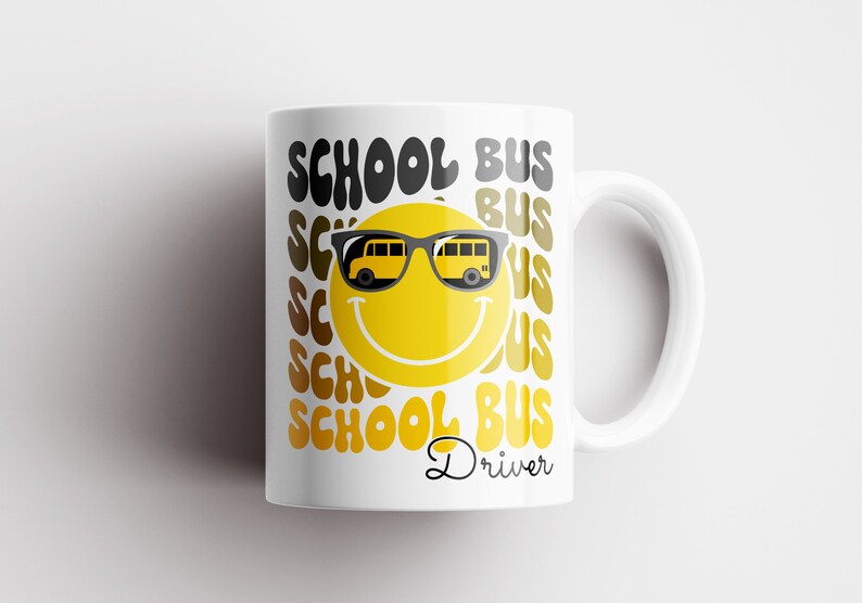 One Happy School Bus Driver Svg, First Day of School Svg, Retro Groovy ...