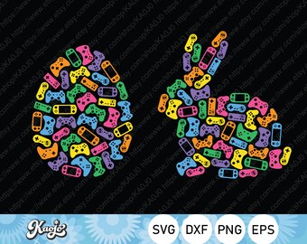 Ostern Videospiel Controller SVG, Hase Konsole Gamer SVG, Osterei Gamer SVG Instant Download, svg, dxf, png, eps Datei, Druck, Cricut