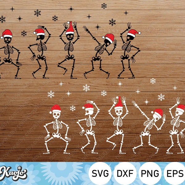 Christmas Dancing Skeleton Svg, Skeleton in Santa Hat Svg, Santa Skeleton Svg, Merry Christmas Svg, Instant Download, svg Files For Cricut