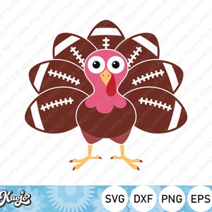 Turkey American Football SVG, Thanksgiving Football Turkey SVG, Turkey Game Day svg, Instant Download, svg Files For Cricut, Silhouette