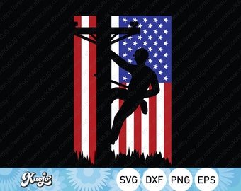 Lineman American Flag SVG, Lineman SVG, Lineman SVG, Sofort Download, svg, dxf, png, eps, ai datei, Druck, Cricut Design Space