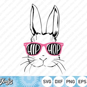 Cool bunny SVG, Easter Bunny Hip Hop SVG, Easter Rabbit Hip Hop SVG, Instant Download, svg, dxf, png, eps, ai file, Printing, Cricut