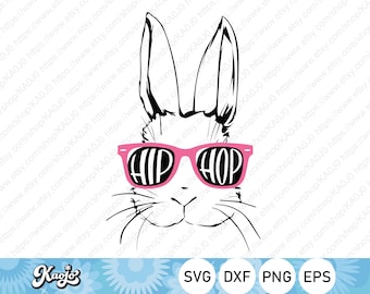 Cool bunny SVG, Easter Bunny Hip Hop SVG, Easter Rabbit Hip Hop SVG, Instant Download, svg, dxf, png, eps, ai file, Printing, Cricut