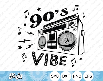 90's Vibe svg, 90's Party svg, Retro Music Lover svg, Retro Aesthetic Costume Party Wear Outfit svg, Instant Download, Cricut, Silhouette