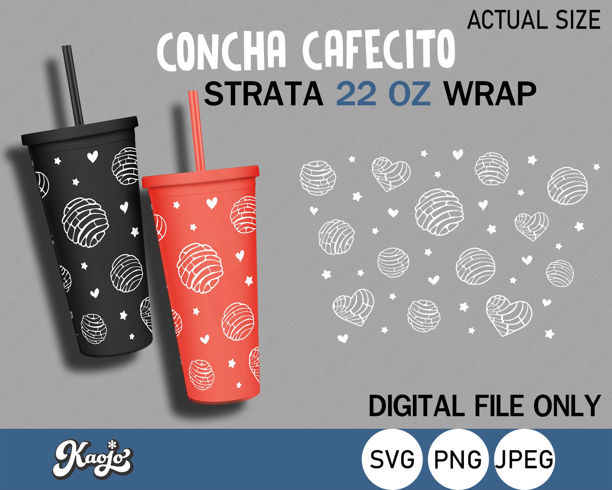 Dripping Concha Cafecito Y Chisme 24oz Venti Cold Cup SVG