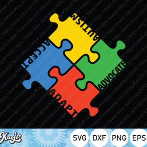 Autism Awareness SVG, Autism Accept Adapt Advocate SVG, Mental Health svg, Autism svg, Instant Download, Svg Files For Cricut, Silhouette