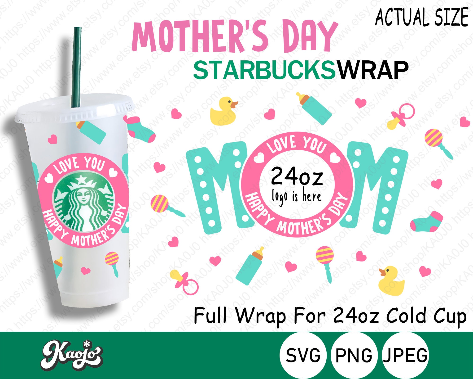 Full Wrap Mother's Day Starbucks Cup SVG Full Wrap | Etsy