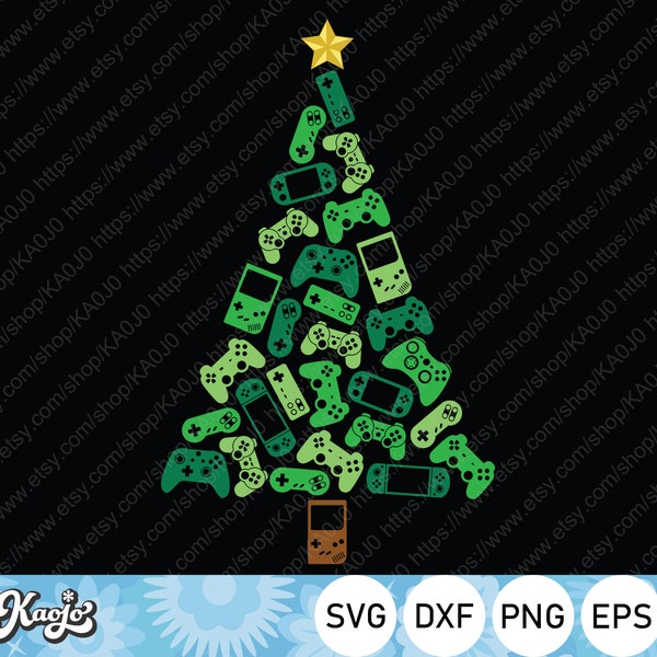 Christmas Tree Gamer Svg, Game Controller Assemble Tree Svg, X-mas Tree Gaming Lover Svg, Instant Download, svg Files For Cricut