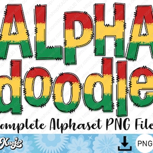 Juneteenth Doodle Letters PNG Bundle, Entire Doodle Alphabet Uppercase Lowercase Number, Sublimation Hand Drawn Doodle Alphabet Set PNG