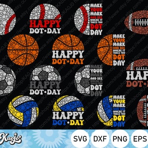Funny Polka Dot Baseball Basketball Football Volleyball Soccer Lover Svg, Happy Dot Day Svg Bundle, Instant Download, Cricut, Silhouette