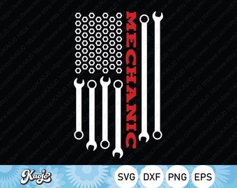 Mechanic American Flag svg, USA Welding Flag svg, USA Wrench Flag svg, American Mechanic svg, Instant Download, Svg Files For Cricut