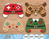 Christmas Game Controller SVG Bundle, Christmas Joysticks SVG, Funny Gamer Christmas SVG, Instant Download, Svg Files For Cricut, Silhouette