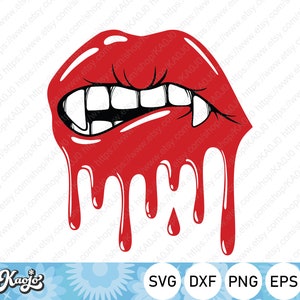 Vampire Lips SVG, Halloween Blood Dripping Lips SVG, Vampire Teeth SVG, Bloody Lips svg, Instant Download, Svg Files For Cricut, Silhouette