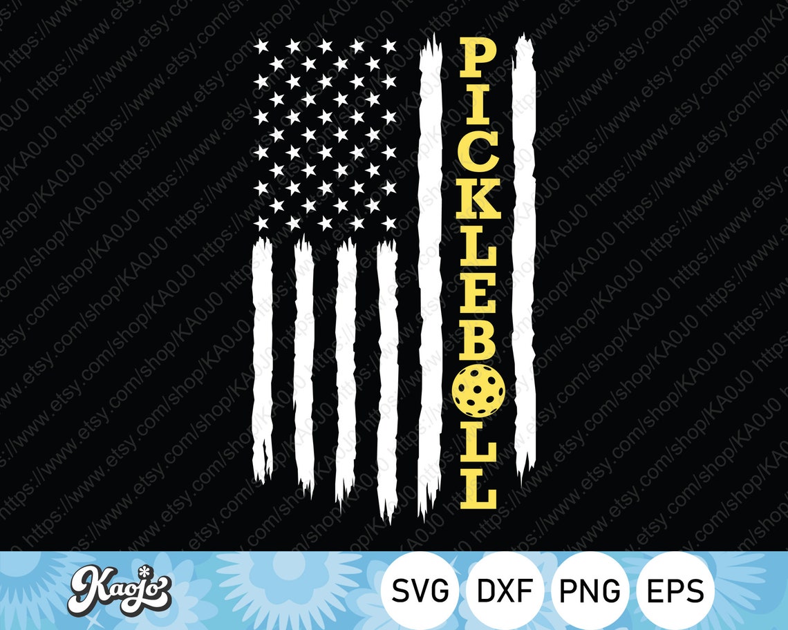 Pickleball US Flag Svg American Flag Pickleball Svg American Etsy