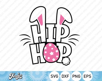 Easter Bunny Hip Hop SVG, Cool bunny SVG, Easter Rabbit Hip Hop SVG, Instant Download, svg, dxf, png, eps, ai file, Printing, Cricut