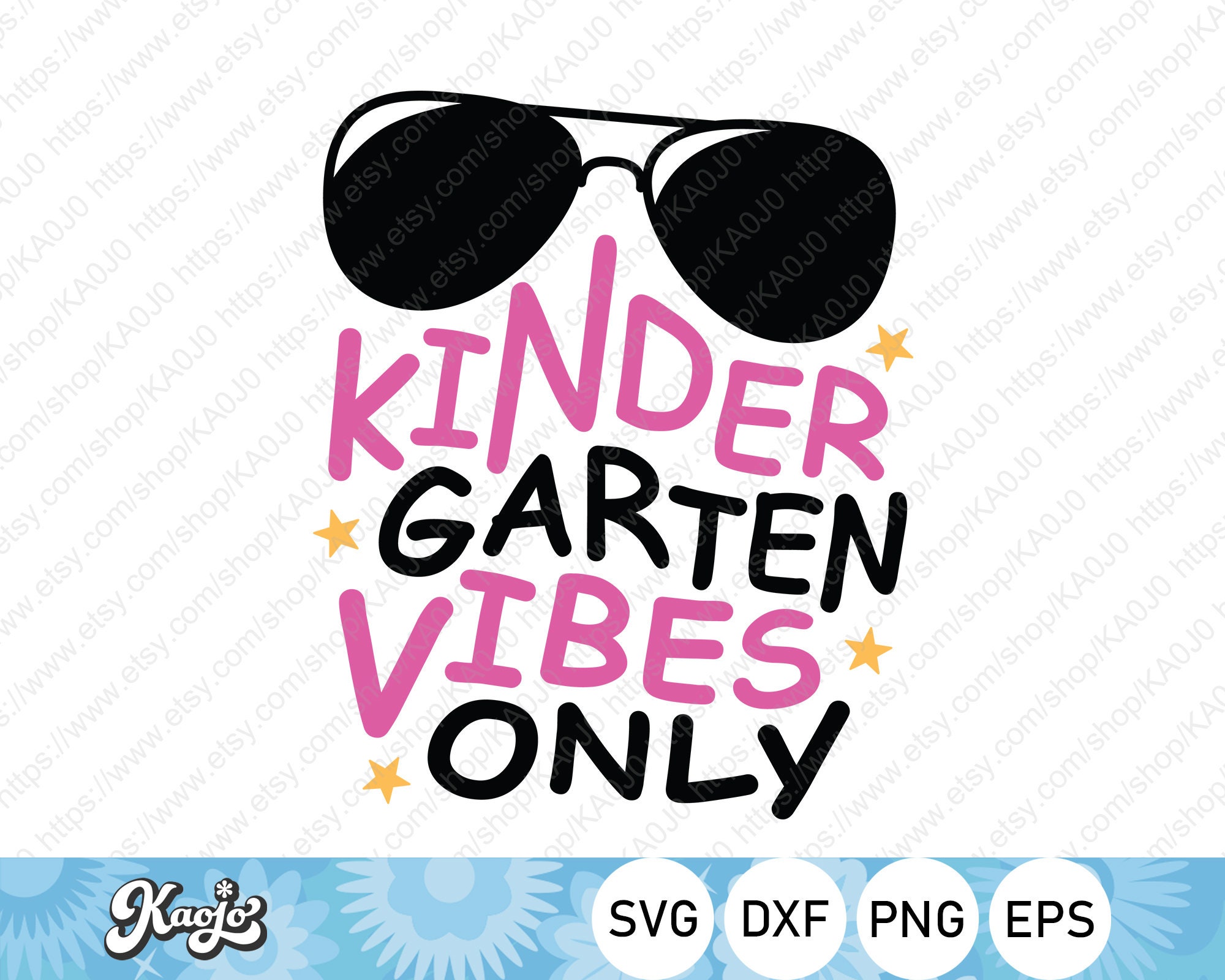 Kindergarten Vibes Only SVG Back to School Quote SVG First | Etsy