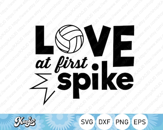 Love at First Spike, Love Volleyball, Volleyball Quote, Instant