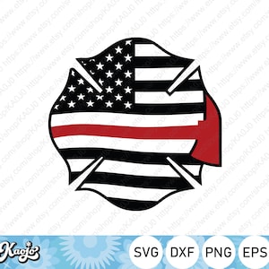 Firefighter Badge American Flag SVG, Fire Department SVG, Instant Download, svg, dxf, png, eps, ai file, Printing, Cricut Design Space