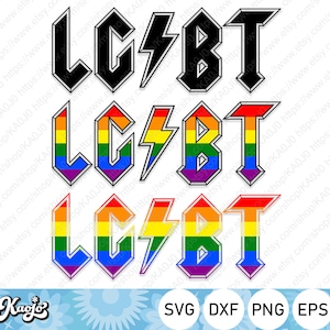 LGBT Pride 80s Rock N Roll Svg, Rocker Gay Pride Svg, Rainbow Pride Flag Rock Band Svg, Instant Download, Svg Files For Cricut, Silhouette