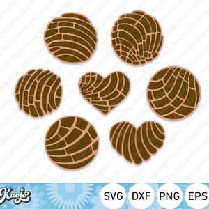 Mexican Conchas SVG Bundle, Pan Dulce SVG, Cafecito Y Chisme SVG, Mexican Bread Svg, Instant Download, Svg Files For Cricut, Silhouette