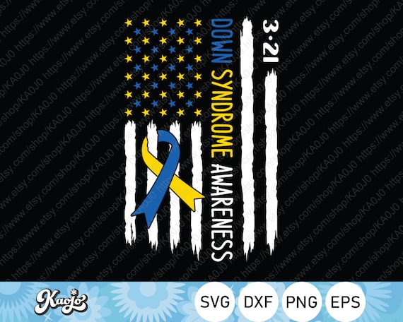 Down Syndrome Awareness American Flag Svg, Extra Love Svg, Blue Yellow US Flag Svg, Instant Download, svg Files For Cricut, Silhouette