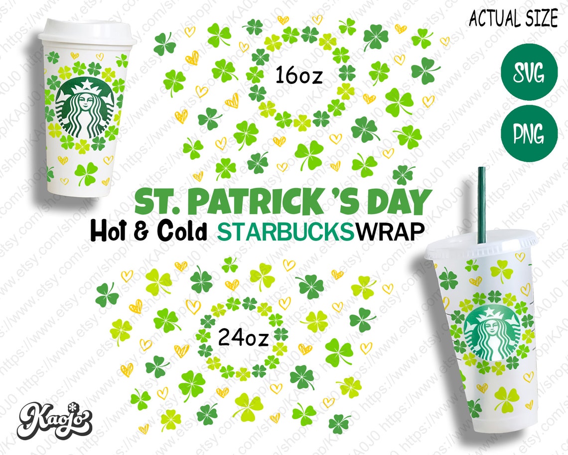 St. Patrick's Day Starbucks SVG Lucky Shamrock Cup Irish Etsy