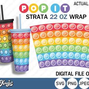 Full Wrap Strata Pop It Svg, Popping Strata Tumbler Svg, rainbow pop it Svg, Fidget Toy, Full Wrap For Strata 22 oz Cup, Cricut, Silhouette