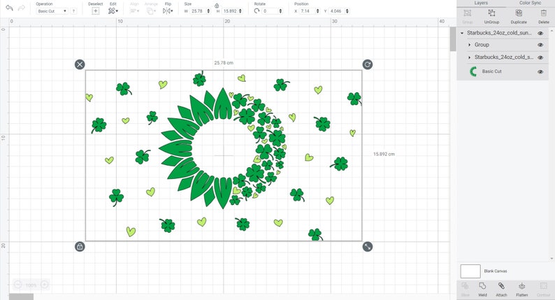 St Patricks day shamrock svg Full wrap Starbucks cold cup SVG