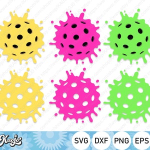 Splatter Pickleballs Bundle Svg, Pickleballs Splash Svg, Instant Download, svg, dxf, png, eps file, Printing, Cricut, Silhouette