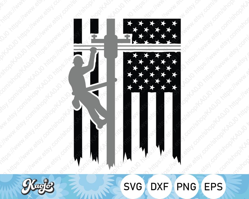 Lineman American Flag SVG Lineman SVG Lineworker SVG - Etsy
