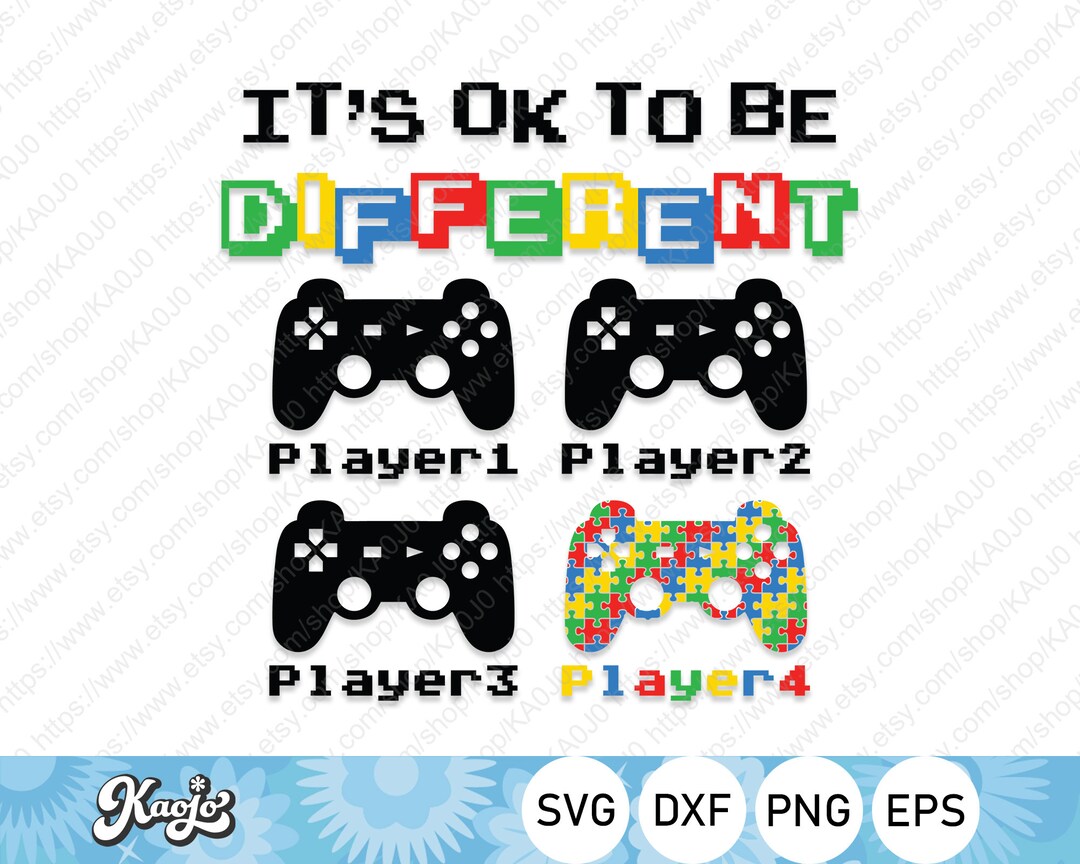 It's Ok to Be Different Svg, Autism Awareness Gamer Svg, Autism Game ...