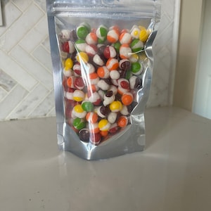 Homemade freeze dried crunchy candy balls. SOUR FLAVOR