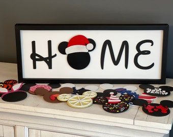 Mickey Disney Inspired interchangeable SELF STANDING Home sign with heads