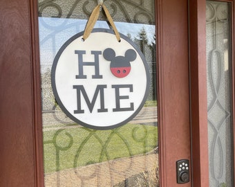 Mickey Disney Inspired round Home sign with interchangeable heads! Indoor or outdoor