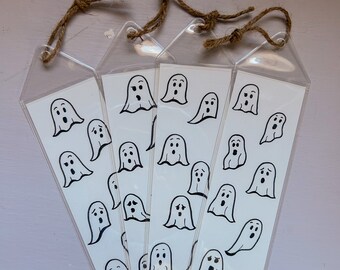 Handgetekende spookbladwijzer: aanpasbare Halloween-gunst