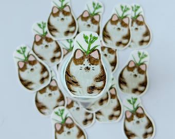 Cat Planter Sticker