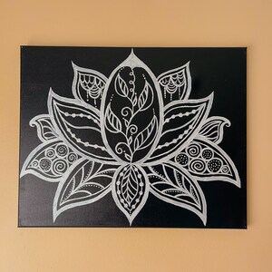 Lotus Flower Negative Space Painting