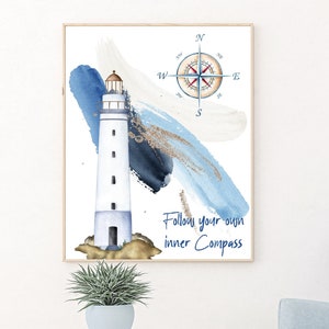 Watercolor Lighthouse Print: Abstract Coastal Wall Art (Digital Download)