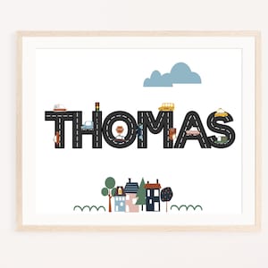 Personalized Boys Name Print, PRINTABLE WALL ART, Custom Name Print Nursery, Child Gift ...