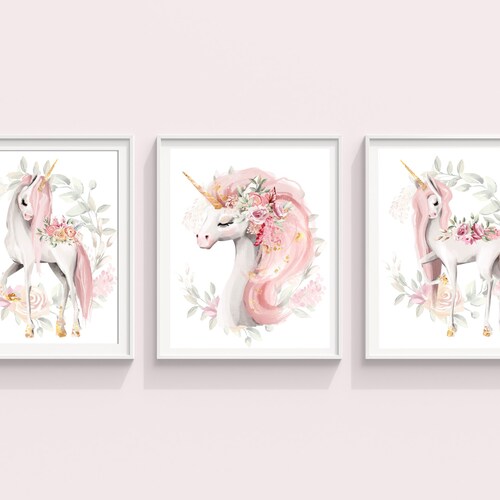 Unicorn Wall Decor Unicorn Wall Art Unicorn Prints Girls Etsy
